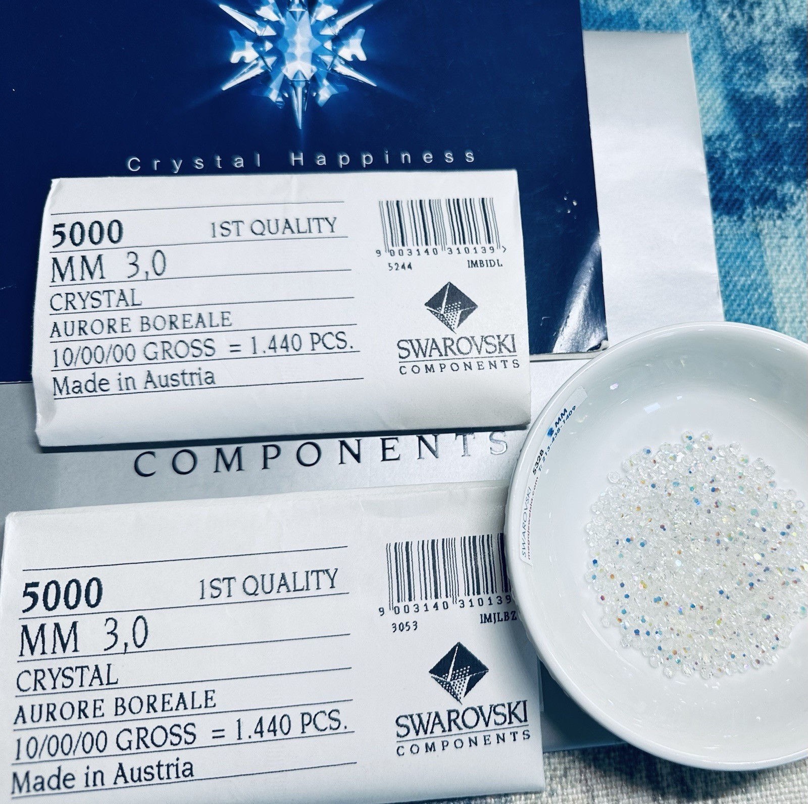 Genuine SWAROVSKI #5000 CLEAR CRYSTAL AB ROUND BEAD ~ 3mm ~ 720 to 1440 pcs