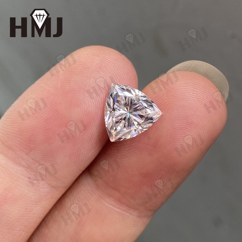 0.5-10ct VVS1 D Color 3EX Trillion Cut Loose Moissanite GRA Certificate For Ring