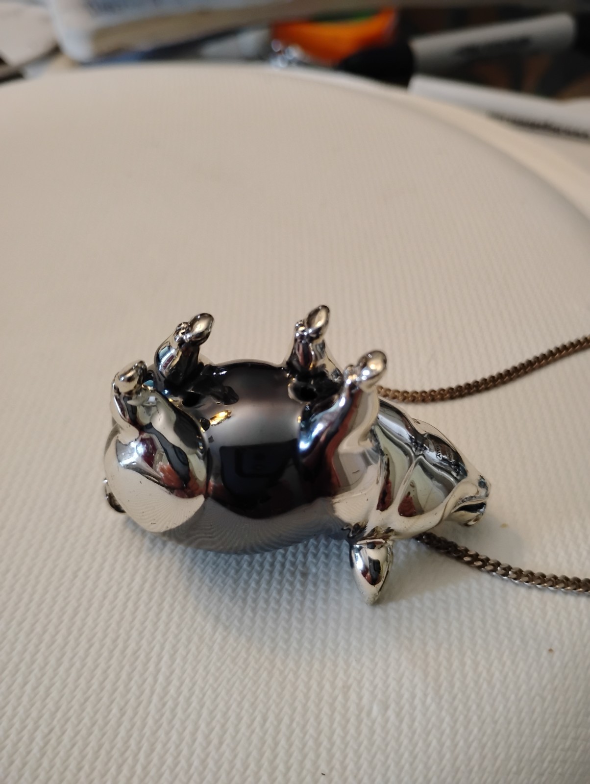 Necklace of a Pig by Gli Originali Saturno, Italy Sterling 925 1.7 ounces
