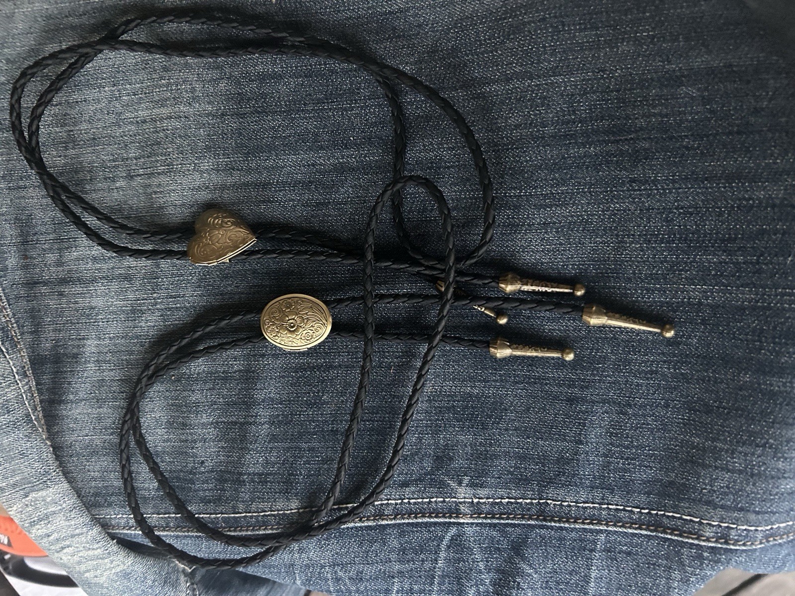 Antique Gold/Bronze Bolo Tie Leather Cord+ FAST FREE SHIPPING USA