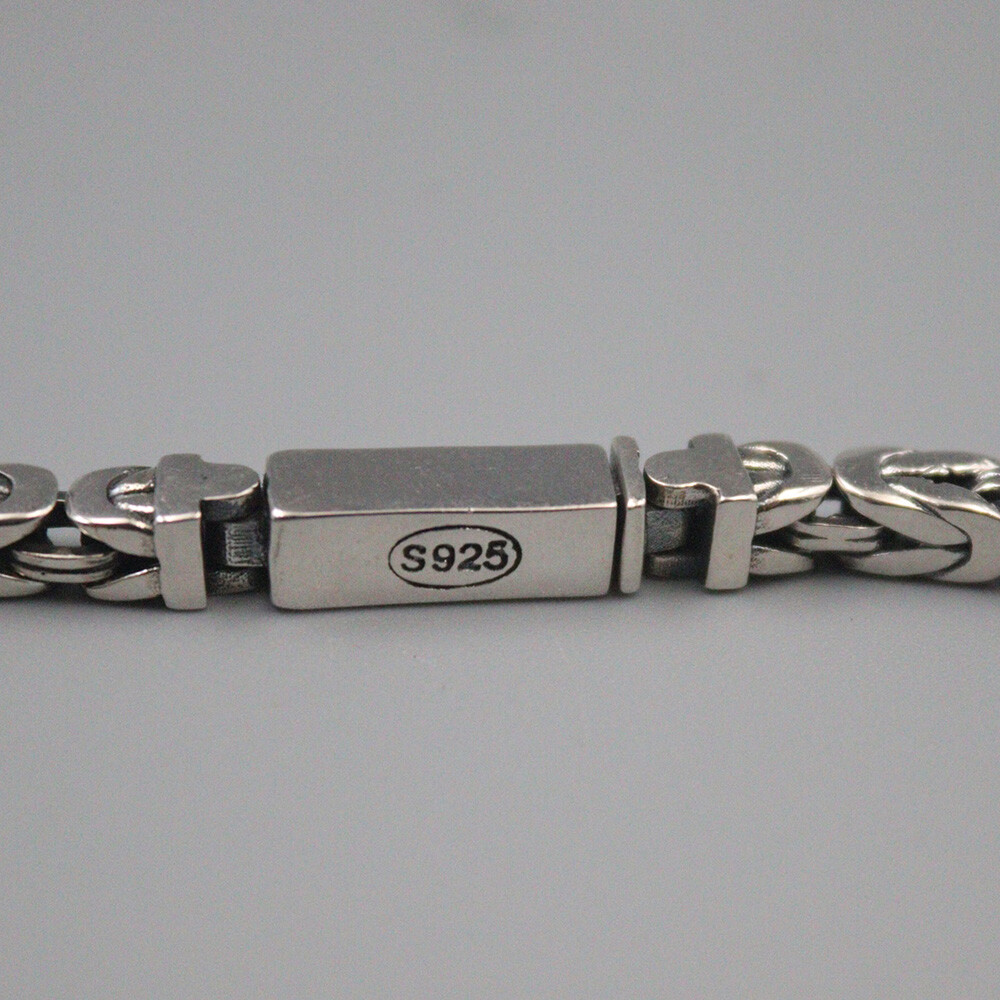 Solid 925 Sterling Silver 4mm Byzantine Link Chain Bracelet 8.26inch Special