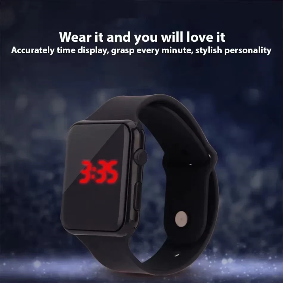 New Square LED Digital Watch Men Women Sports Electronic Wristwatch Student Unis