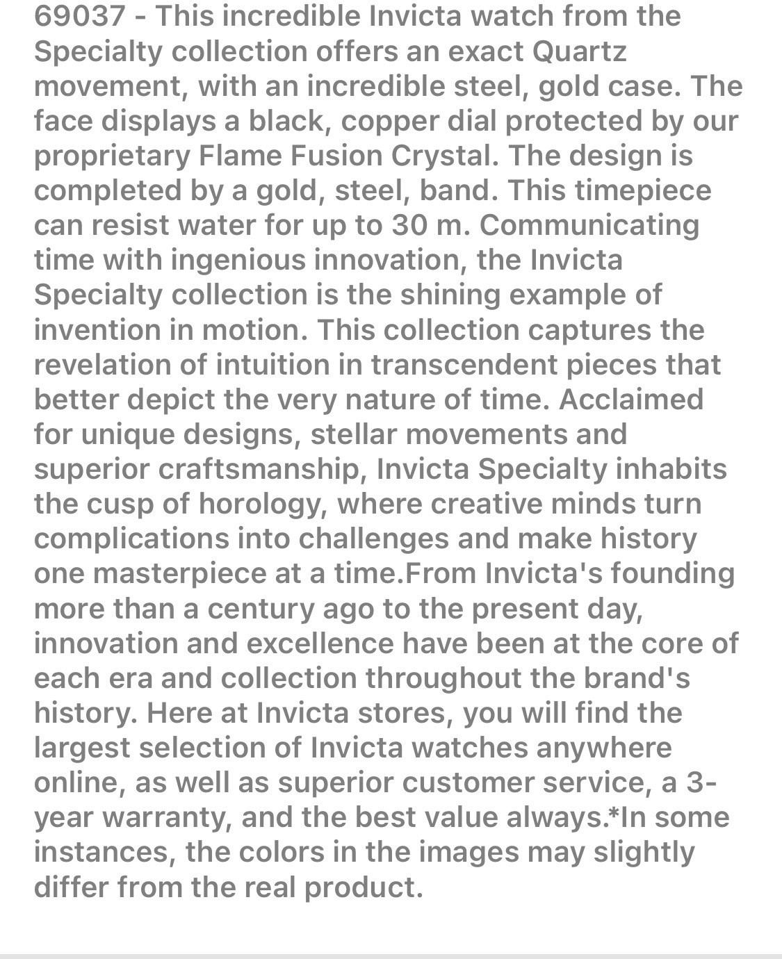 69037-SPECIALTY I By INVICTA