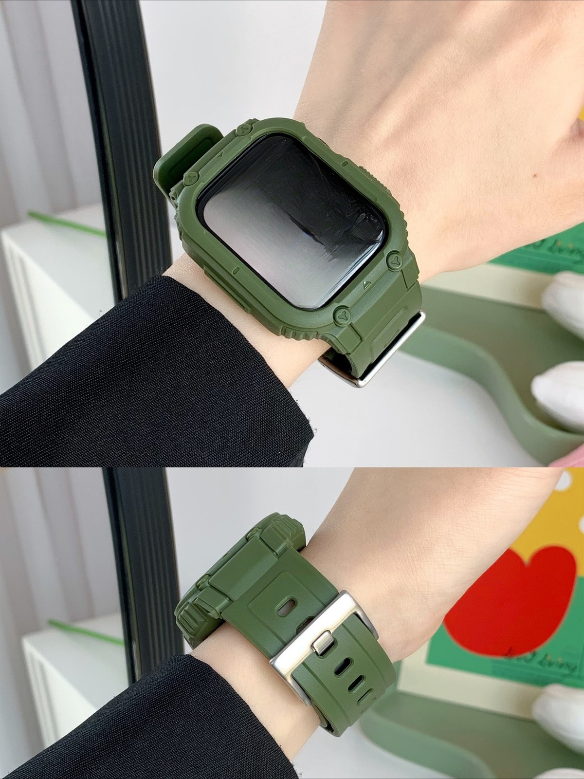 Fits Apple Watch Ultra 8 7 6 5 Strap Band Fashion Armor TPU Case 40 41 44 45mm