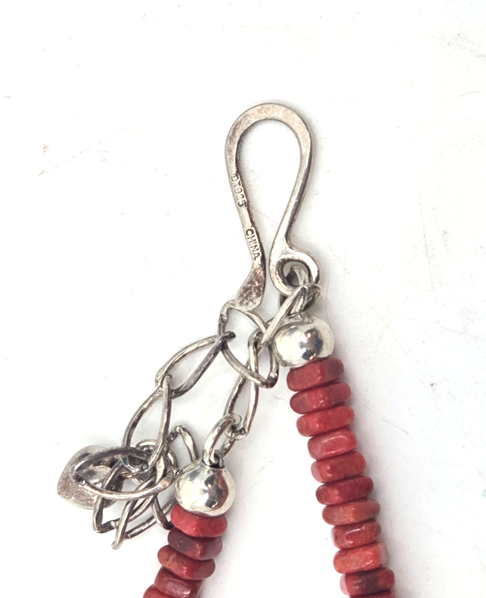 DTR Mine Finds By Jay King Coral Square Graduated Sterling Silver 925 Necklace.