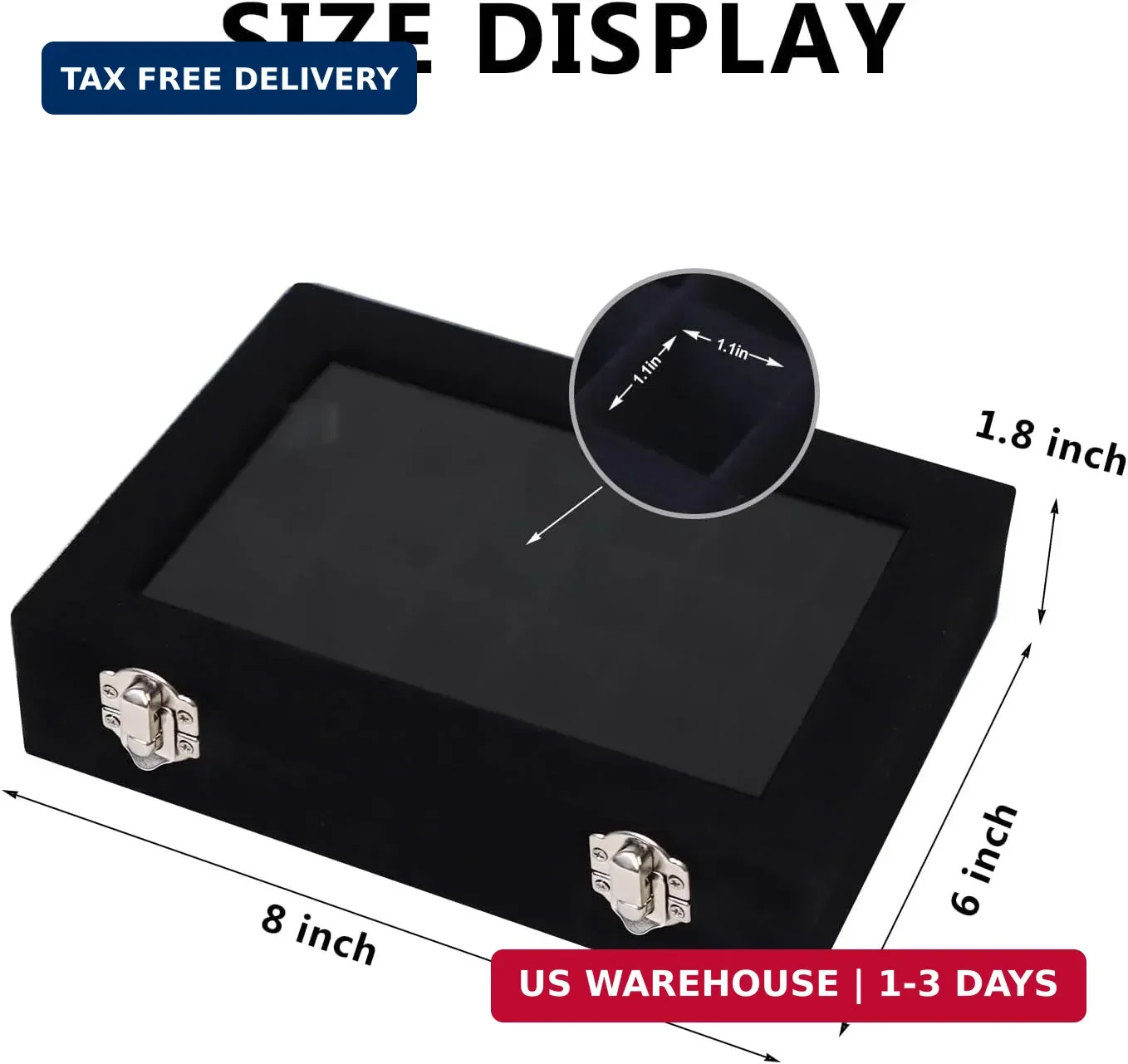 Velvet Jewelry Box 24 Grid Jewelry Earrings Display Organiser Box Ring Tray Hold