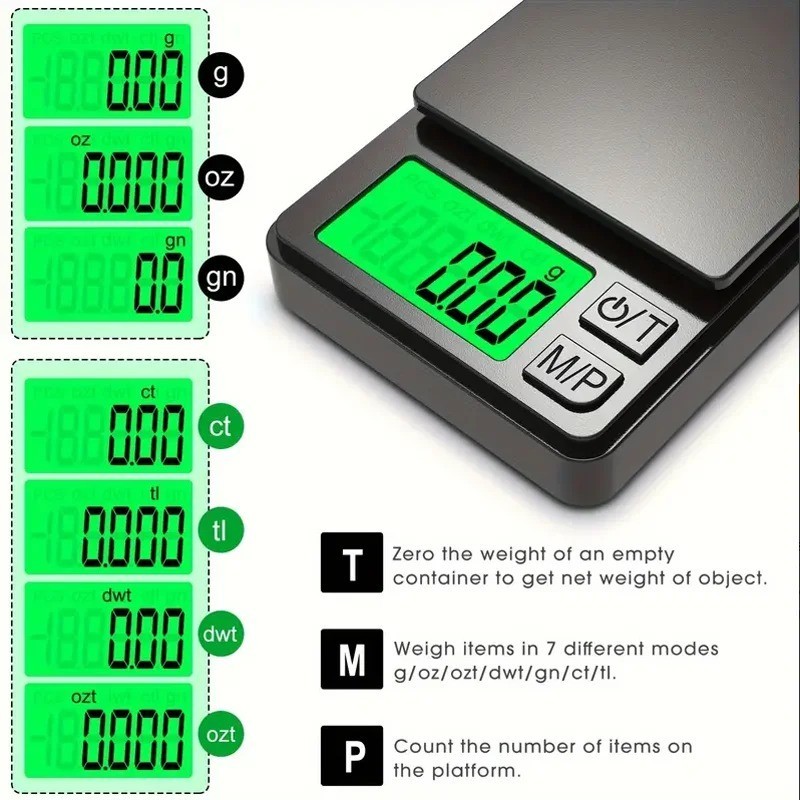 500g x 0.1g Digital Pocket Scale Mini Jewelry Food Gram LCD Balance USA