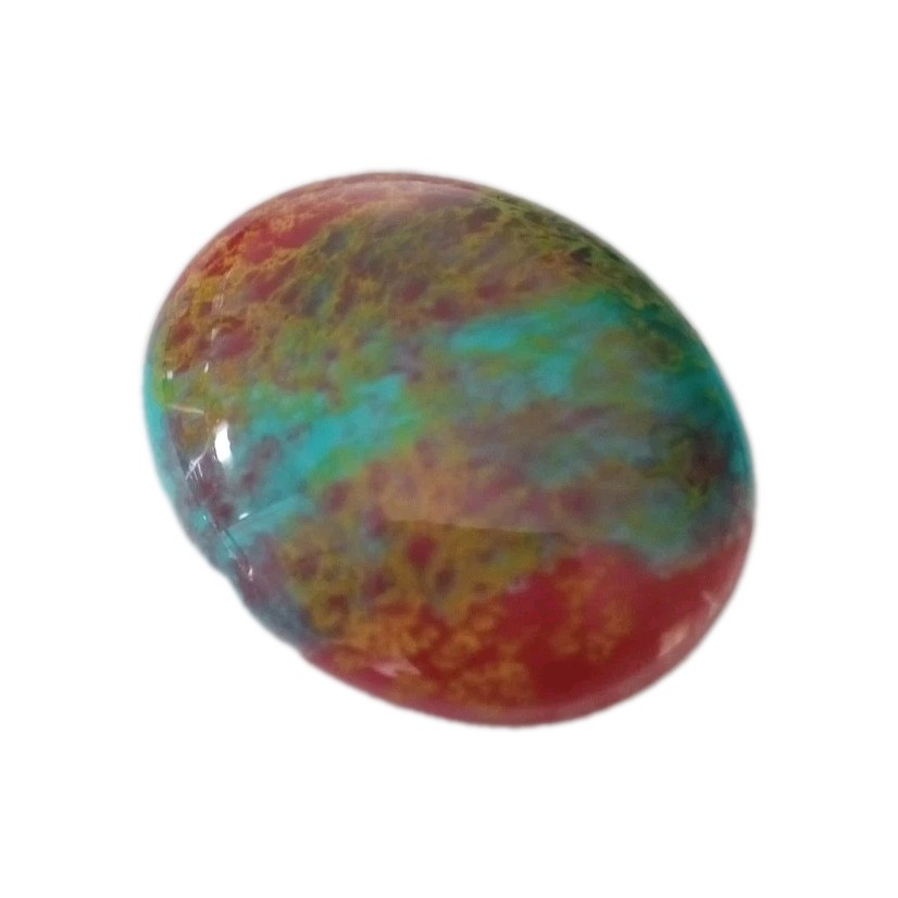 Vintage Ceramic Brooch Multicolor Abstract Design Silver Tone 1 3/4 By 1 In