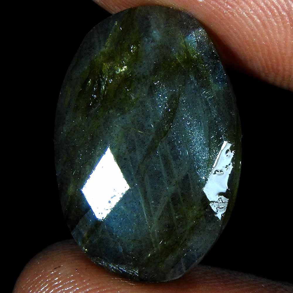 13.55 Ct Natural Blue Cut Power Labradorite Oval Cabochon Loose Gemstone