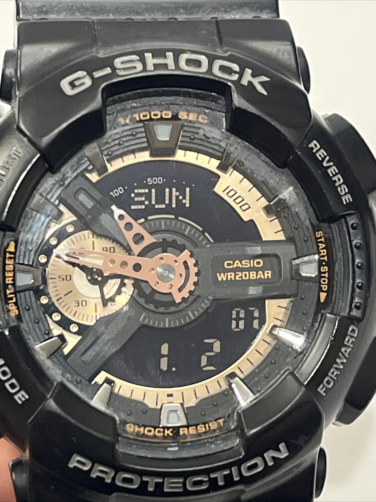 CASIO G SHOCK GA-110RG 5146 SPECIAL COLORS BLACK & GOLD WATCH With New Battery!