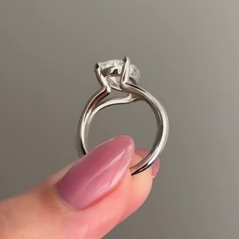 1.90 CT Pear Cut Moissanite Solitaire Engagement Ring In 14k White Gold Plated