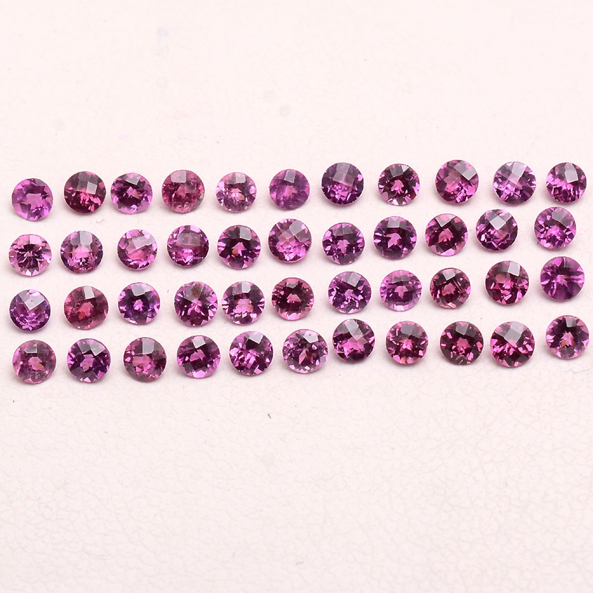 70 Pcs Natural Rhodolite Garnet AAA+Quality 2.50mm Round Checker Cut Gemtones