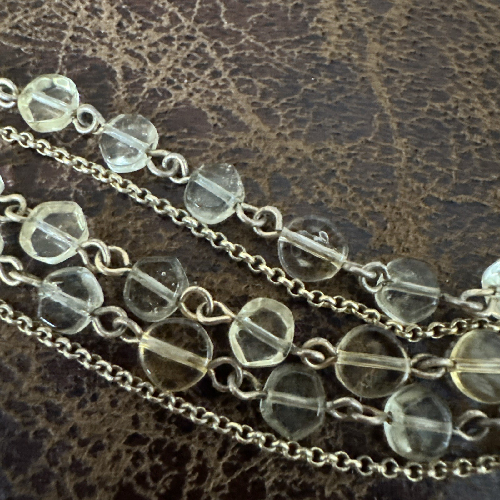 18” Ann Taylor Yellow Crystal and Gold Chain Statement Necklace