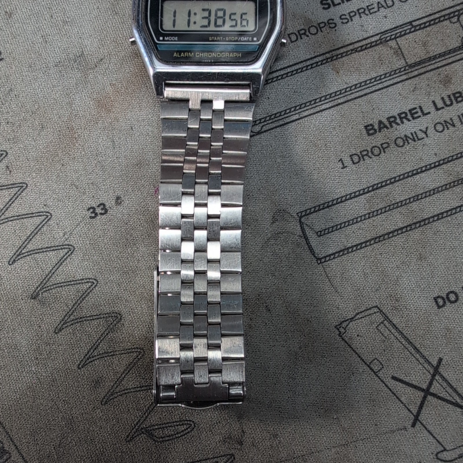 Casio SA-50G Vintage Alarm Chronograph Quartz Slim Watch – Fully Working Used