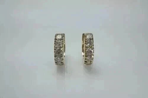 2Ct Round Cut Lab-Created Diamond Huggie Hoop Earrings 14K Yellow Gold Plated