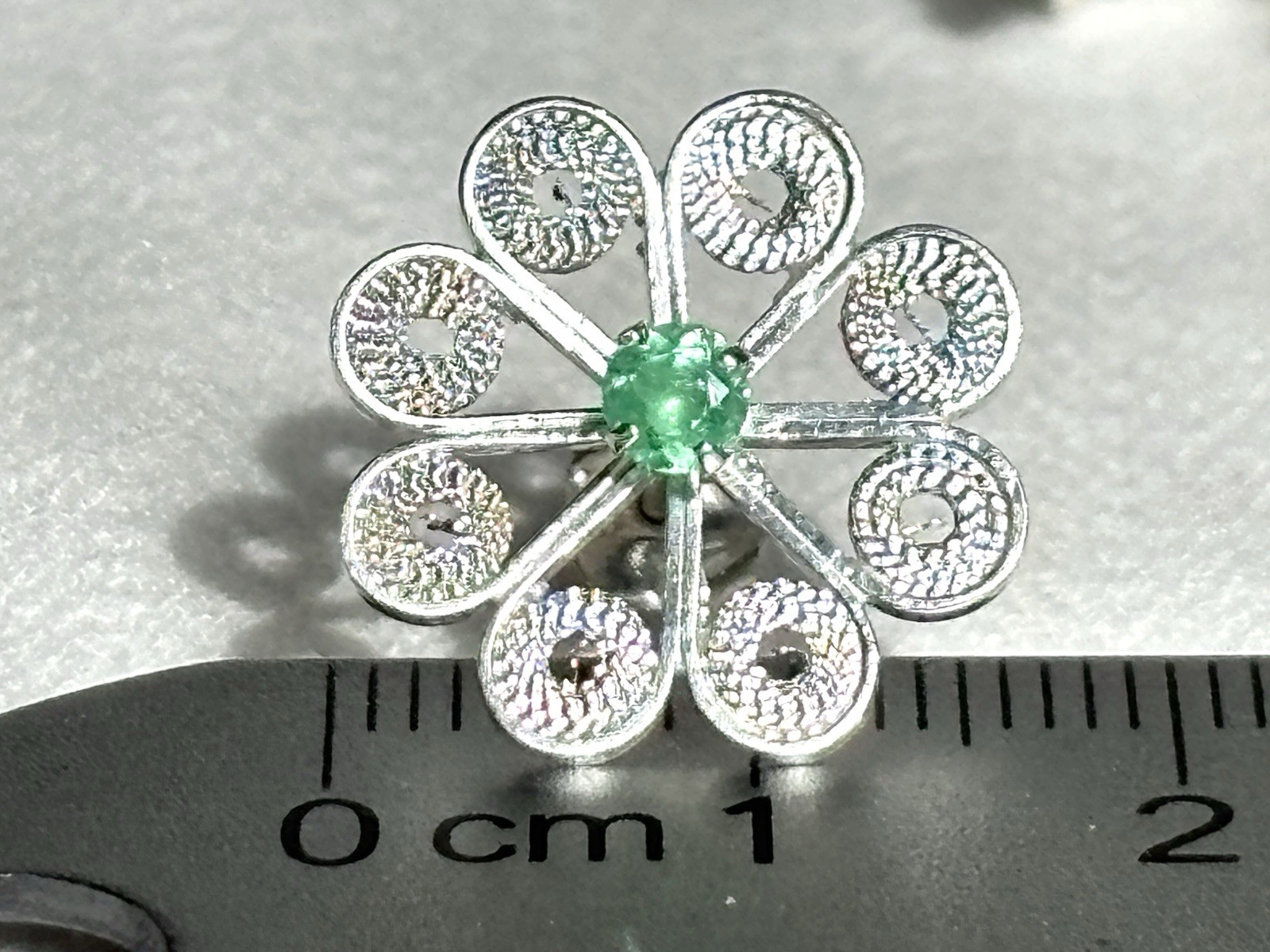 Genuine Colombian emerald earrings, Handmade filigree earrings, silver 925,