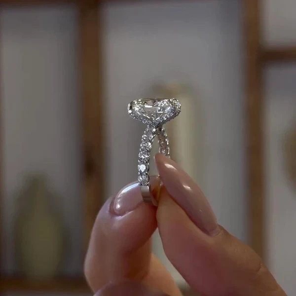 Premium 5.25 Ct Oval Cut Lab-Grown Diamond Engagement Ring in 14k White Gold