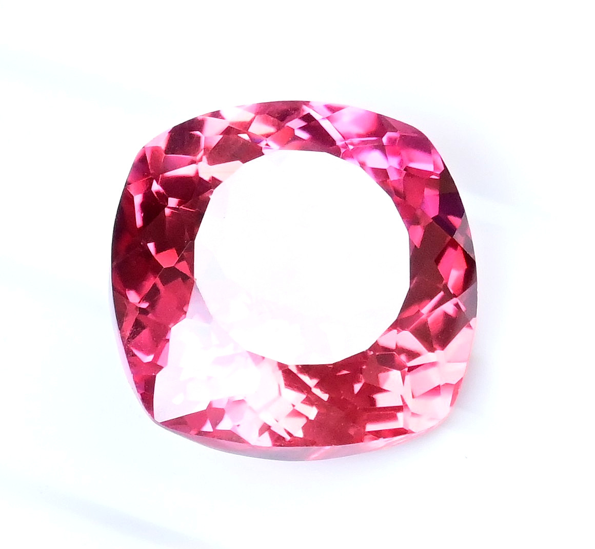 25.60 Ct Natural Orange-Red Spinel Cushion Certified Flawless Rare Gemstone