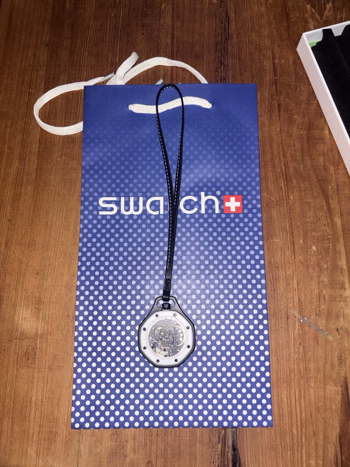 Swatch Royal Pop Ocho Negro Quartz Analog 34mm Leather 30m w/ Box
