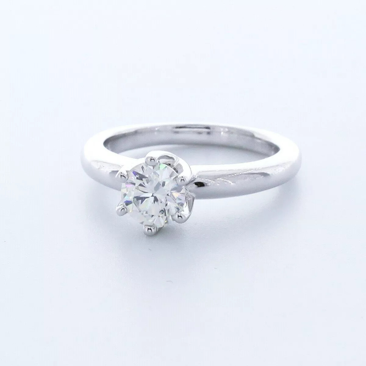 Solitaire Engagement Ring 14K Gold Classic 1.11 CT Round Lab-Grown Diamond E VS1