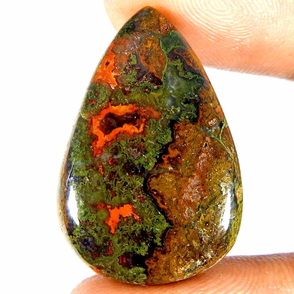 30.10 Ct Natural Morocco Seam Agate Pear Cabochon Loose Gemstone