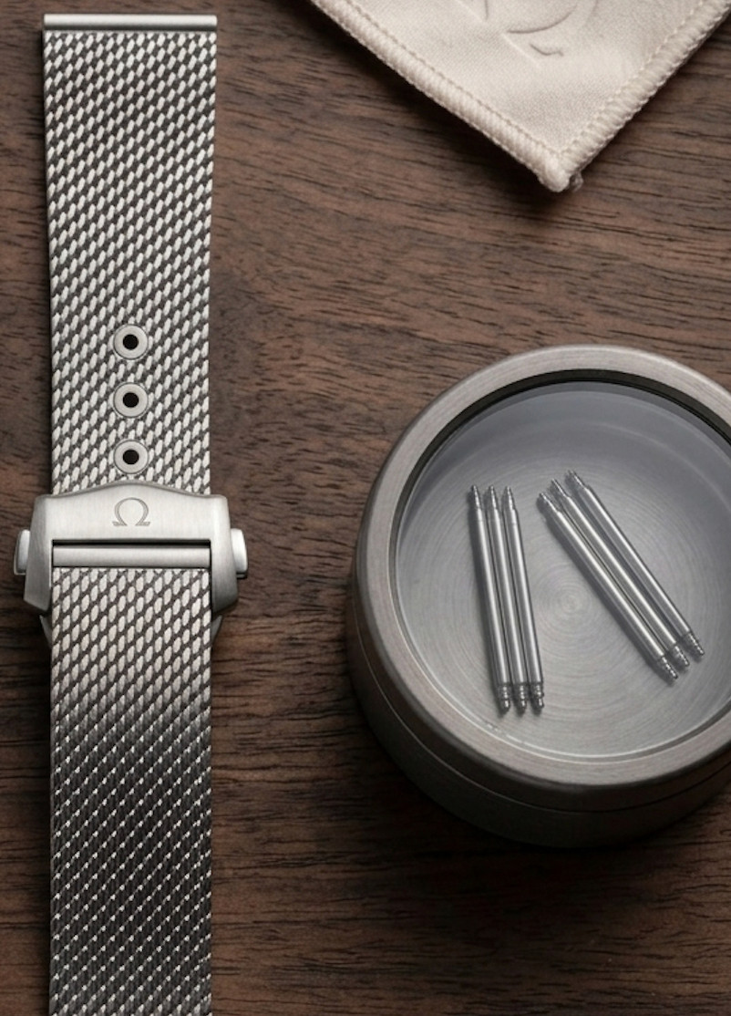 20mm OMEGA Milanese Mesh Bracelet Stainless Steel Deployment reviews attached