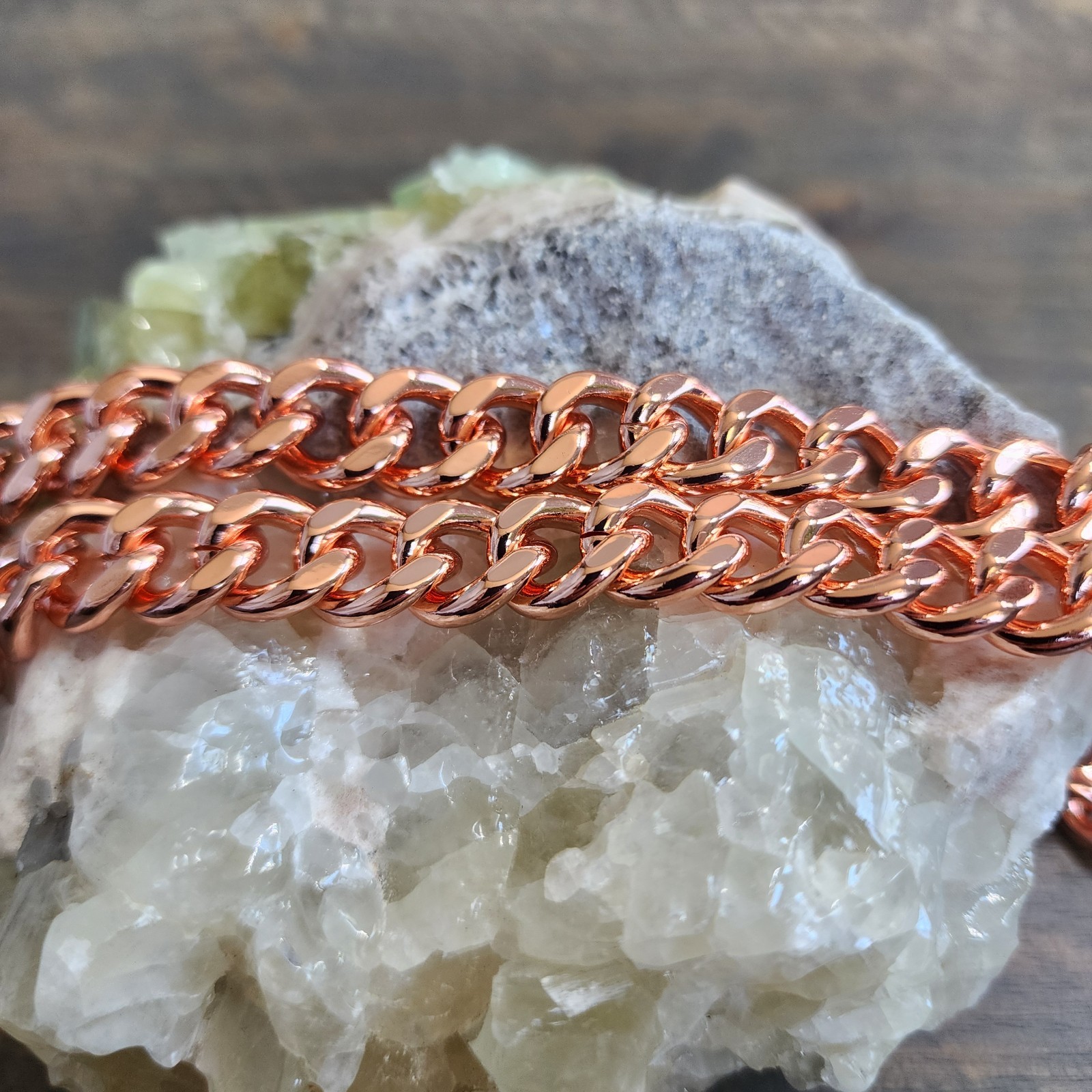 Pure Copper Cuban Chain Necklace – 12 mm Heavy Cuban Link Chain 22″-24″