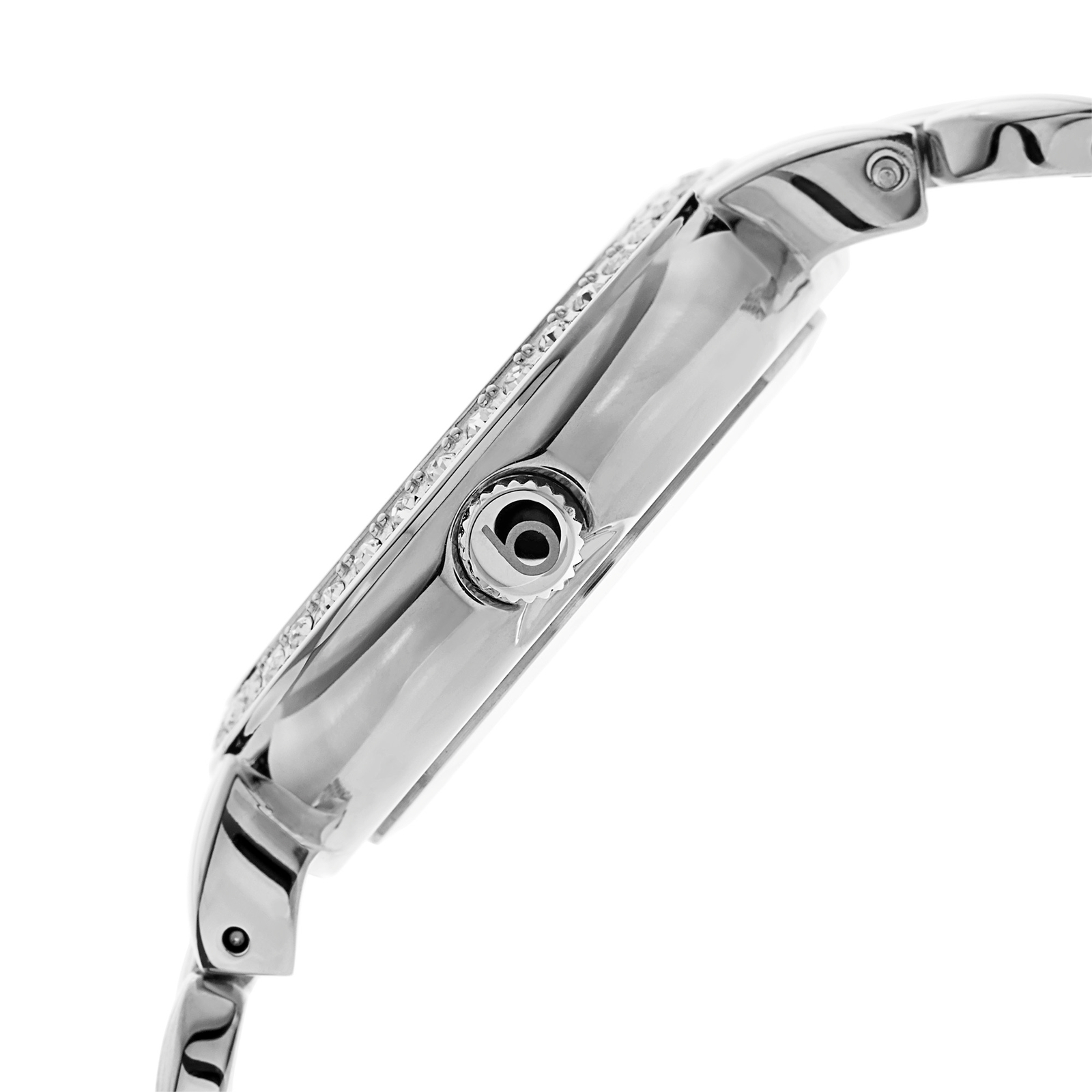 Women’s Burgi BUR084SS Swiss Mother of Pearl Diamond Silver-tone Bracelet Watch