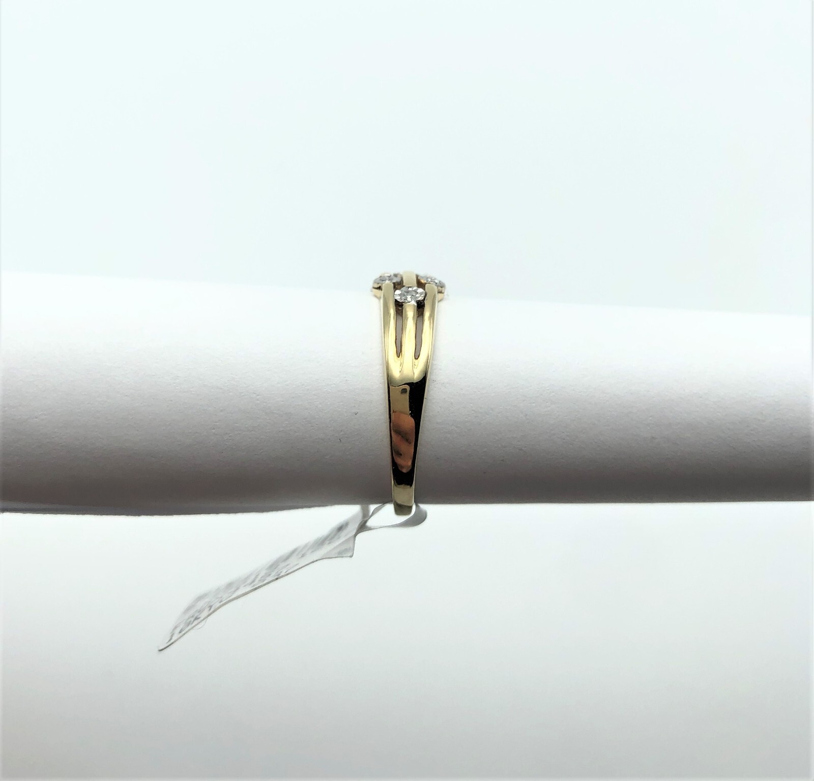10k Gold Stacked Three Layer Ring with Diamonds (Size: 6.75)