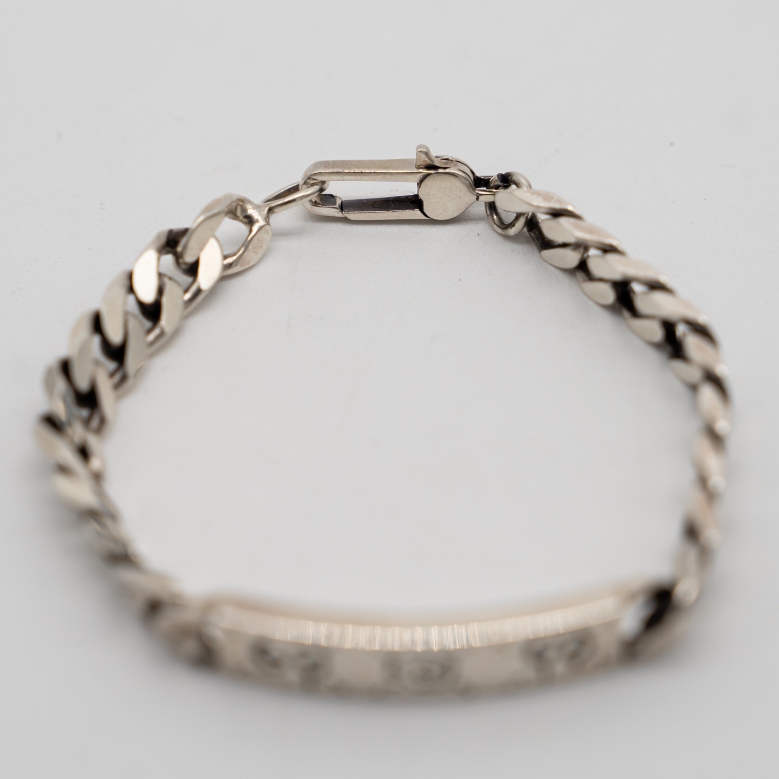 size 16 Gucci Sterling Skull Ghost 925 Silver Bracelet Link