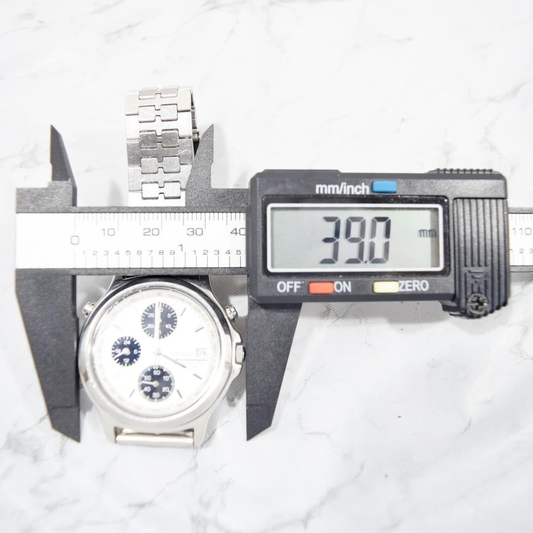SEIKO Chronograph 7T27-6A70 Panda Dial Watch 18.5cm New Battery Boxed Rare Japan