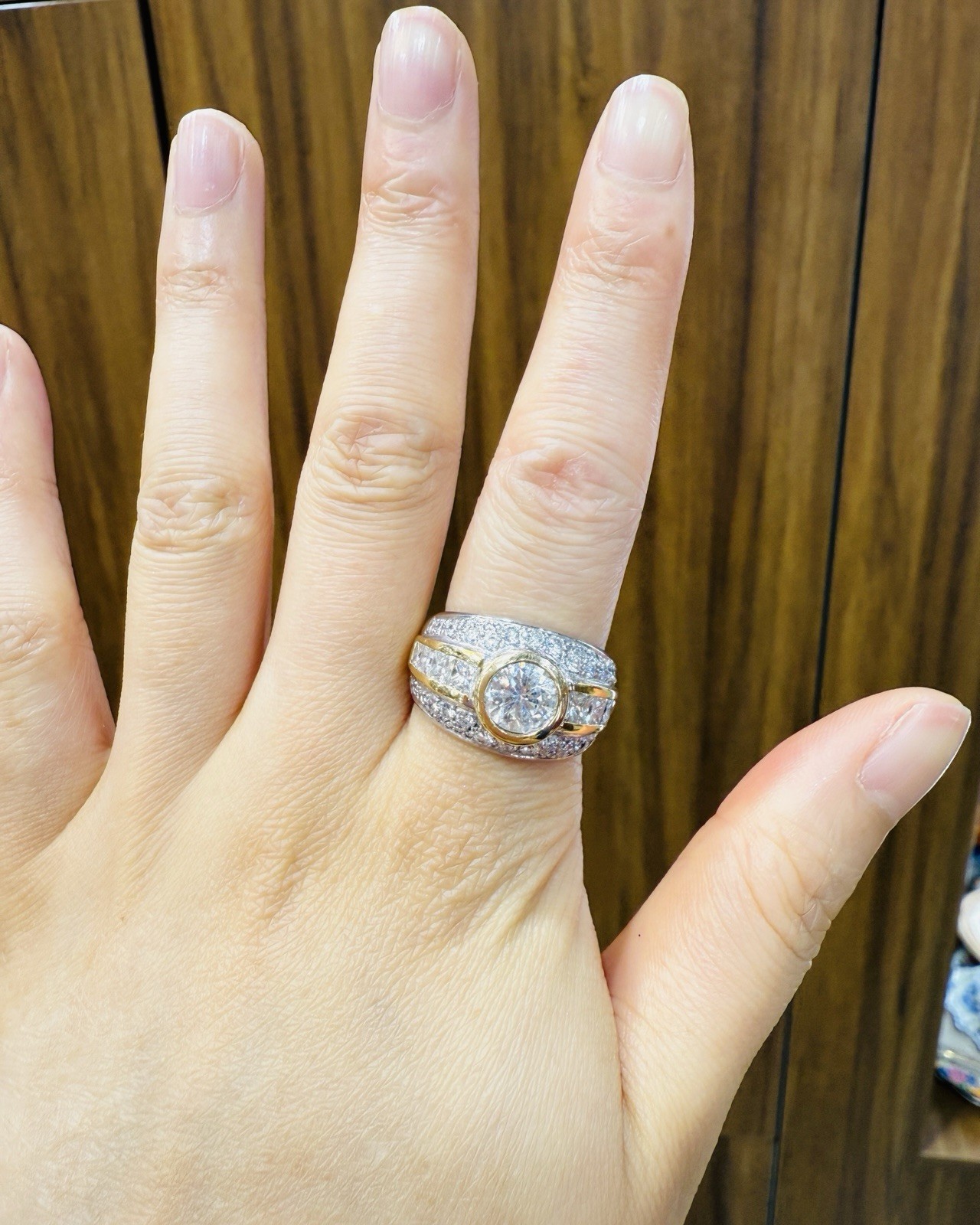 18ct Yellow and White Gold 3.62ct Natural Diamond Dress Ring Valued $31,750