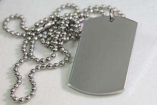 SOLID STAINLESS STEEL HEAVY DUTY 2 SIDES ENGRAVE TEXT ONLY