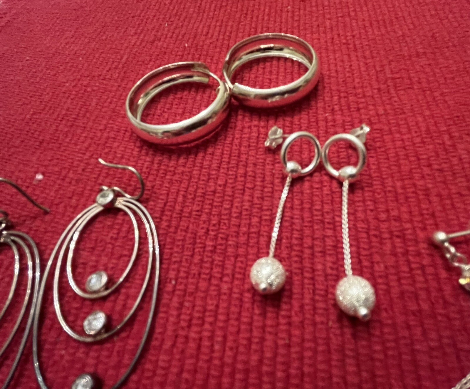 EARRING RHINESTONE & 925 SILVER. ALL OCCASION ELEGANCE 4 PAIRS