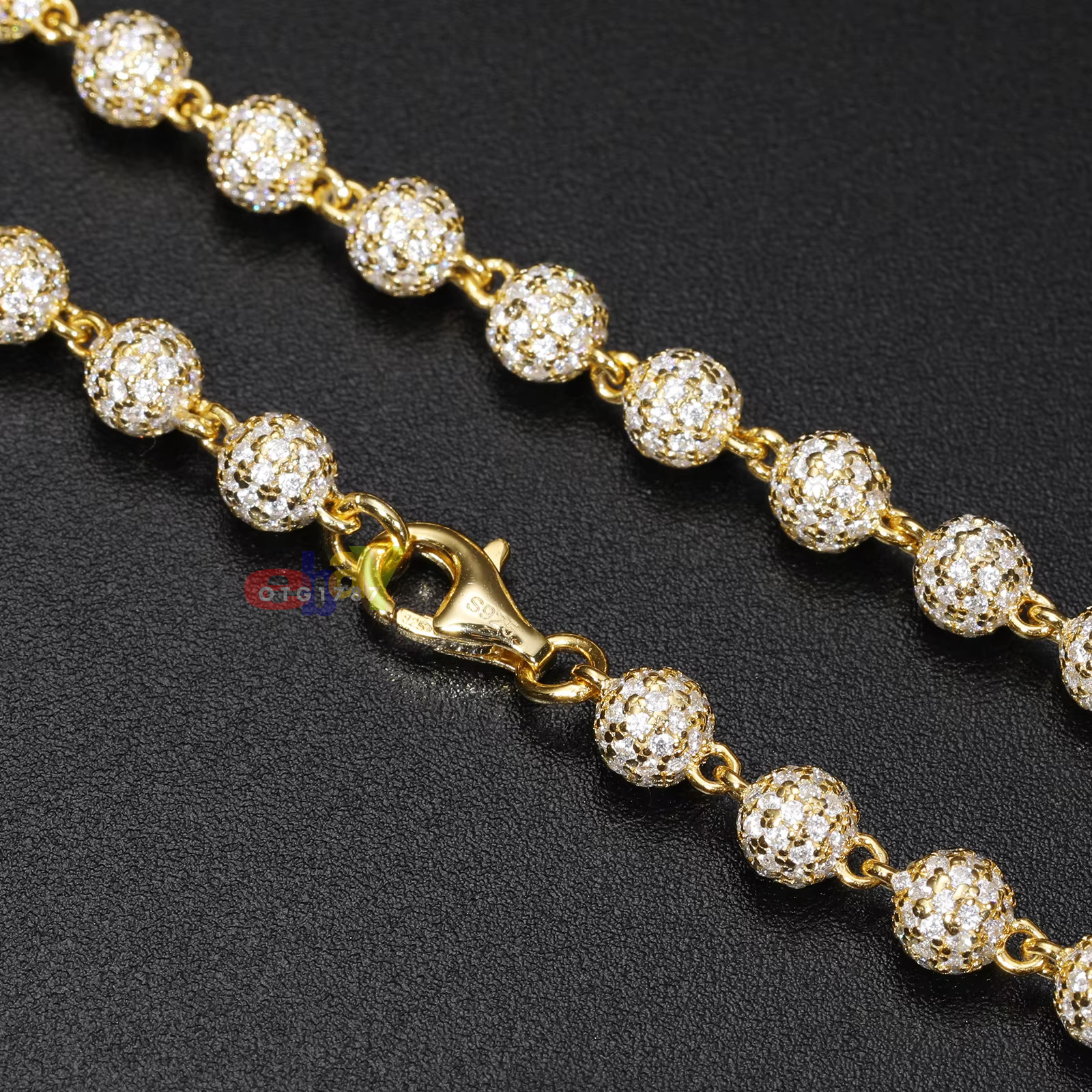 5mm Fully Iced VVS1 D Moissanite Bead Tennis Chain / Bracelet 925 Passes Tester!