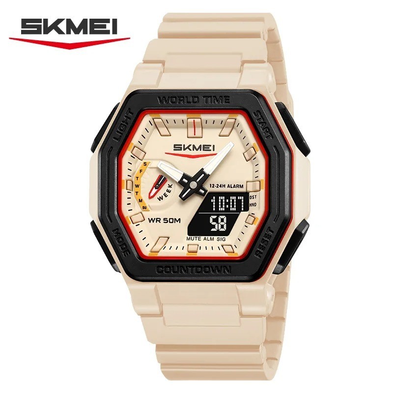 SKMEI 2438 Mens Digital Sport Watch Waterproof LED Dual Display Wristwatch