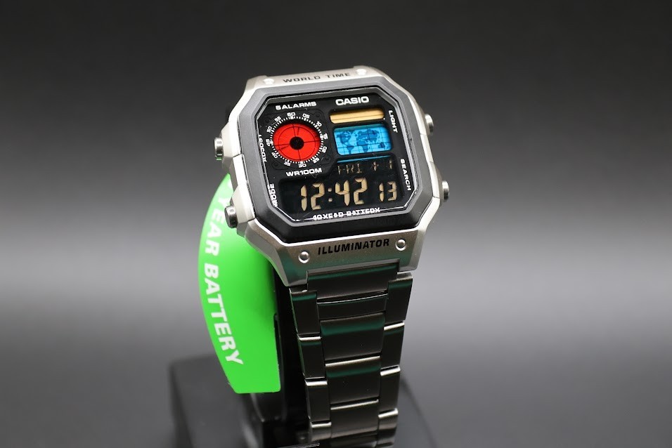 CASIO AE-1200WHD. Royale World Time Watch Mod. Negative Display – Hydromod