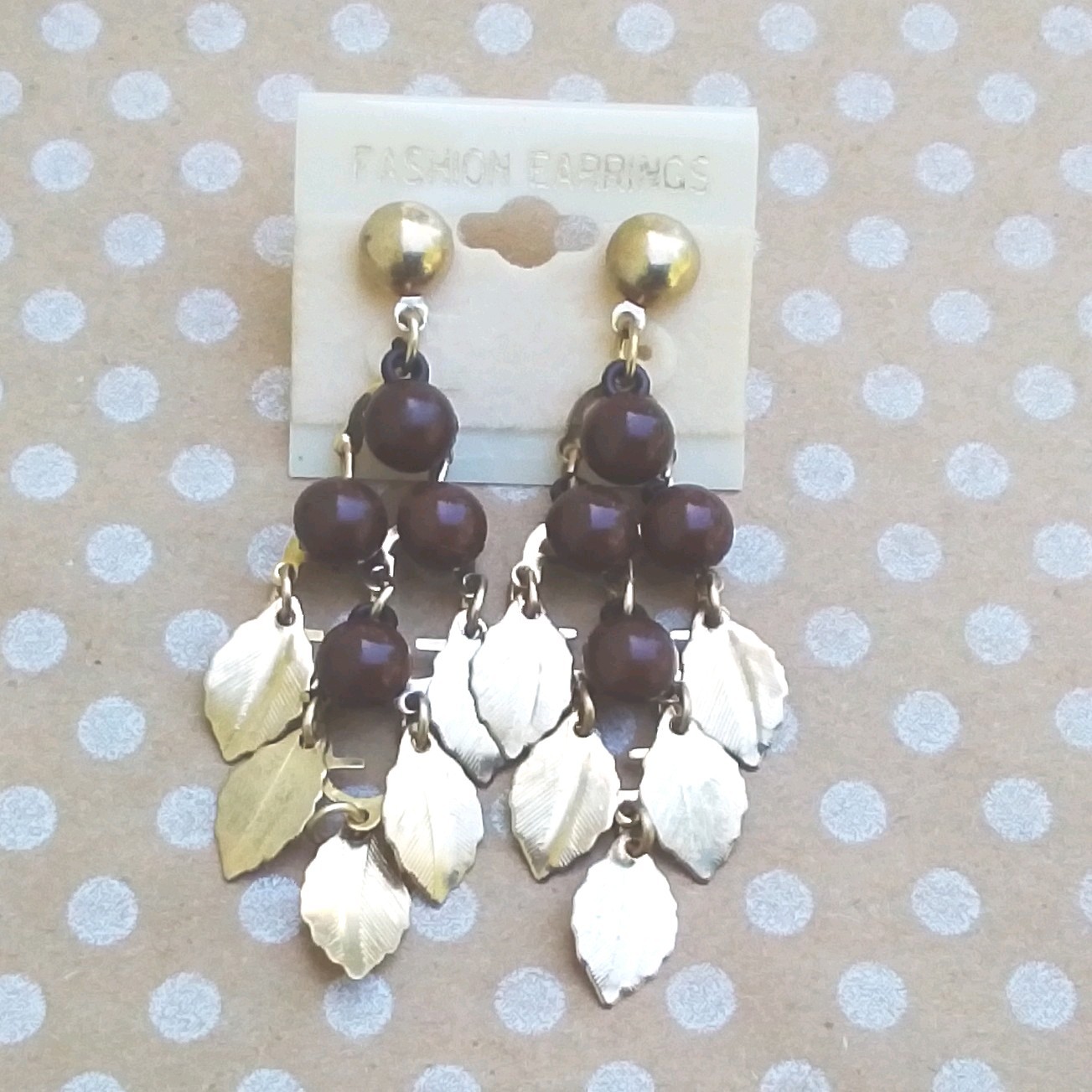5 Pairs 1980 Vintage Earrings Stud & Dangle/Drop Mixed Colors Metal Plastic