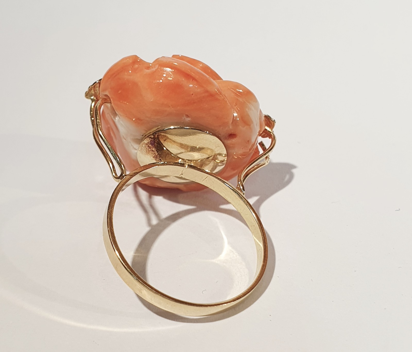 Gold and Coral Ring