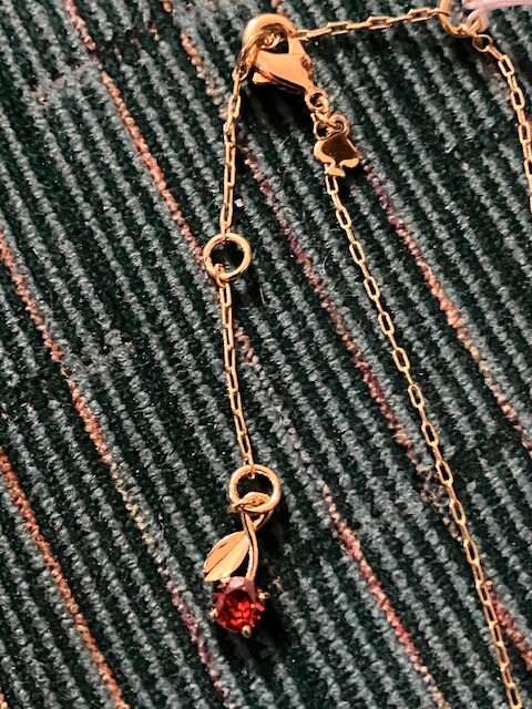 Kate Spade Sundae Ice Cream Cone Mini Pendant Chain Accent Noel Cherry Necklace