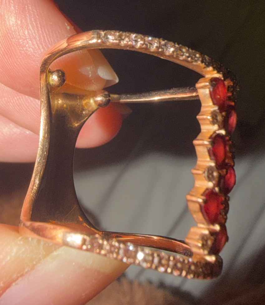 Le Vian Style 14K Rose Gold Pink/Red Sapphire & Diamond Cage Ring – 8 Grams