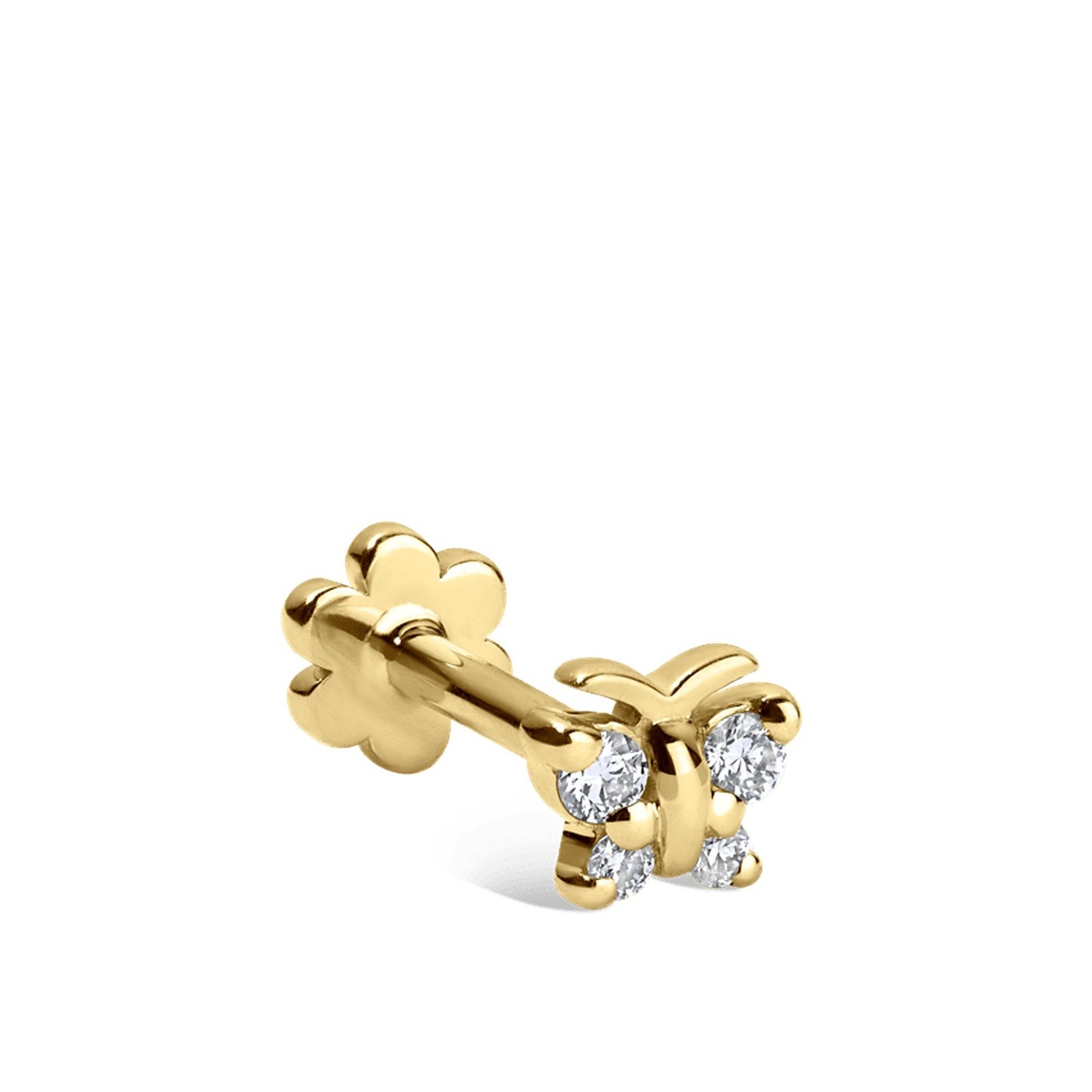Moissanite Butterfly Helix Cartilage Stud 925 Sterling Silver