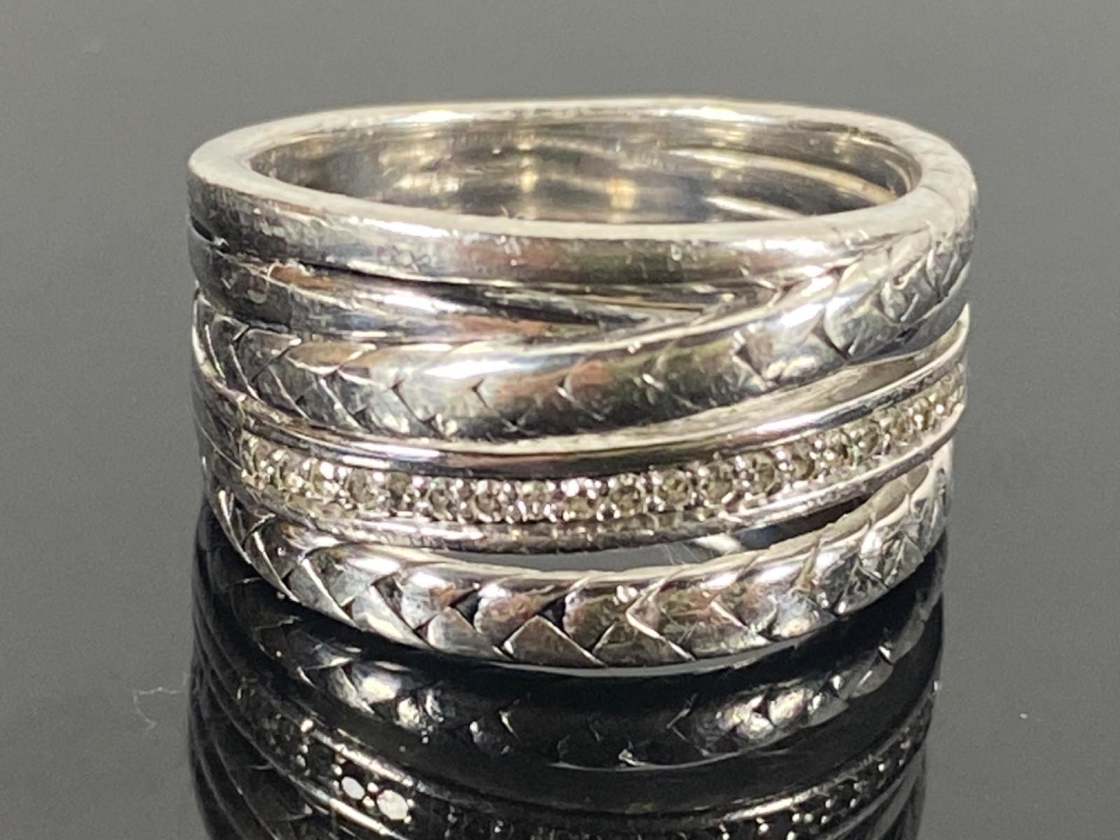 EFFY DESIGNER STERLING SILVER 925 Ring Band Size 7 Five Strands 8.3g