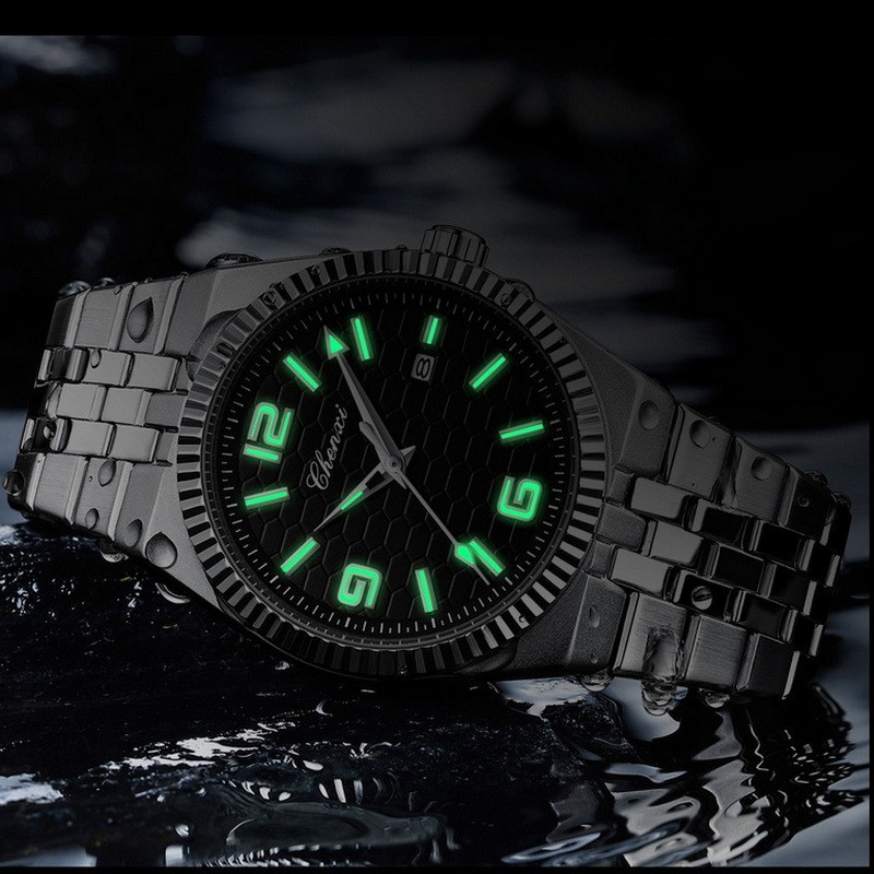 CHENXI Men’s Gold Luminous Calendar Casual Business Automatic Mechanical Watch