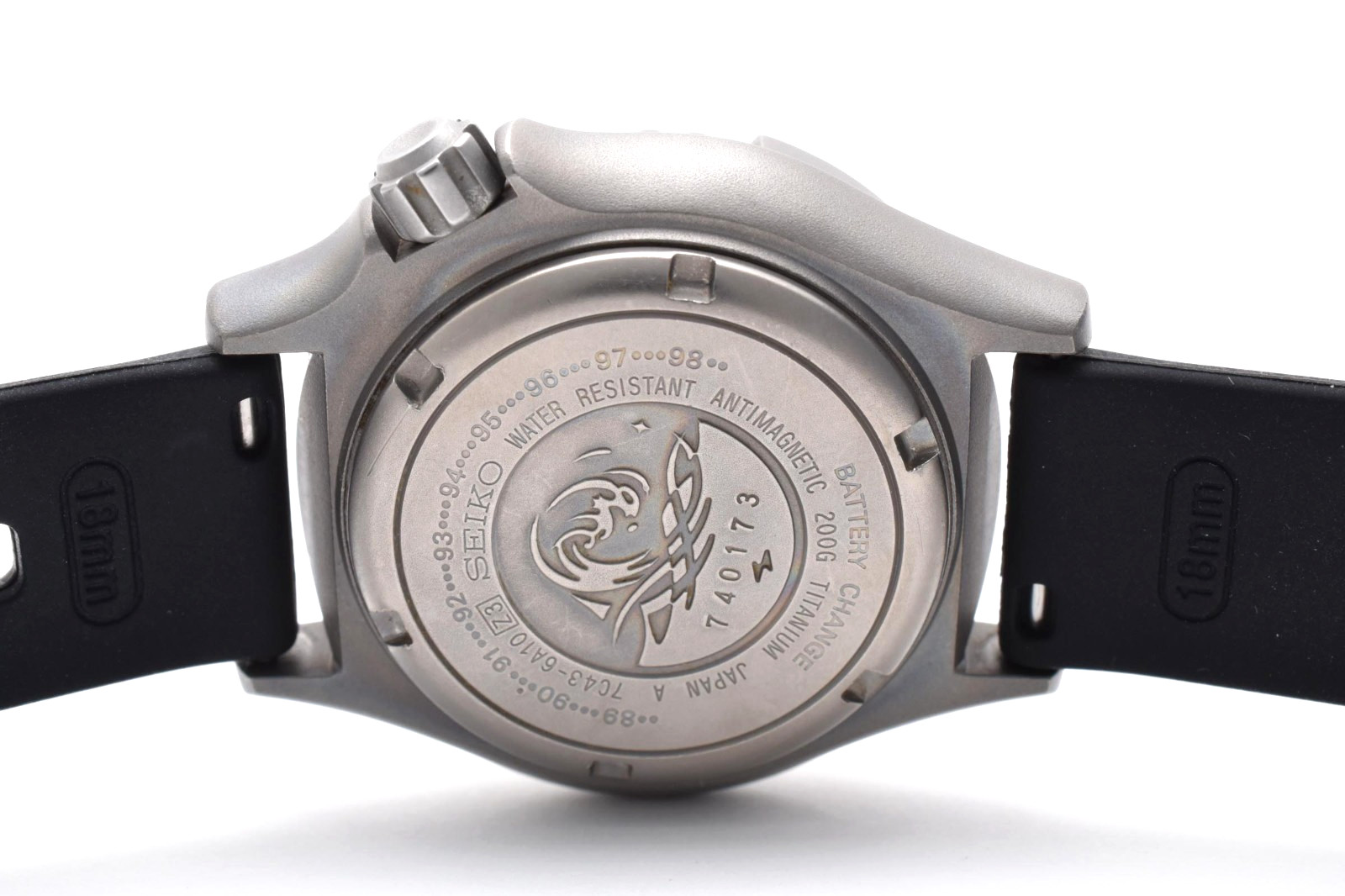 Seiko 7C43-6A10 Professional 200M Diver Titanium Quartz Rubber Strap Men’s Japan