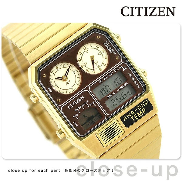 CITIZEN ANA-DIGI TEMP JG2103-72X Brown Gold Reproduction Men’s Watch New in Box
