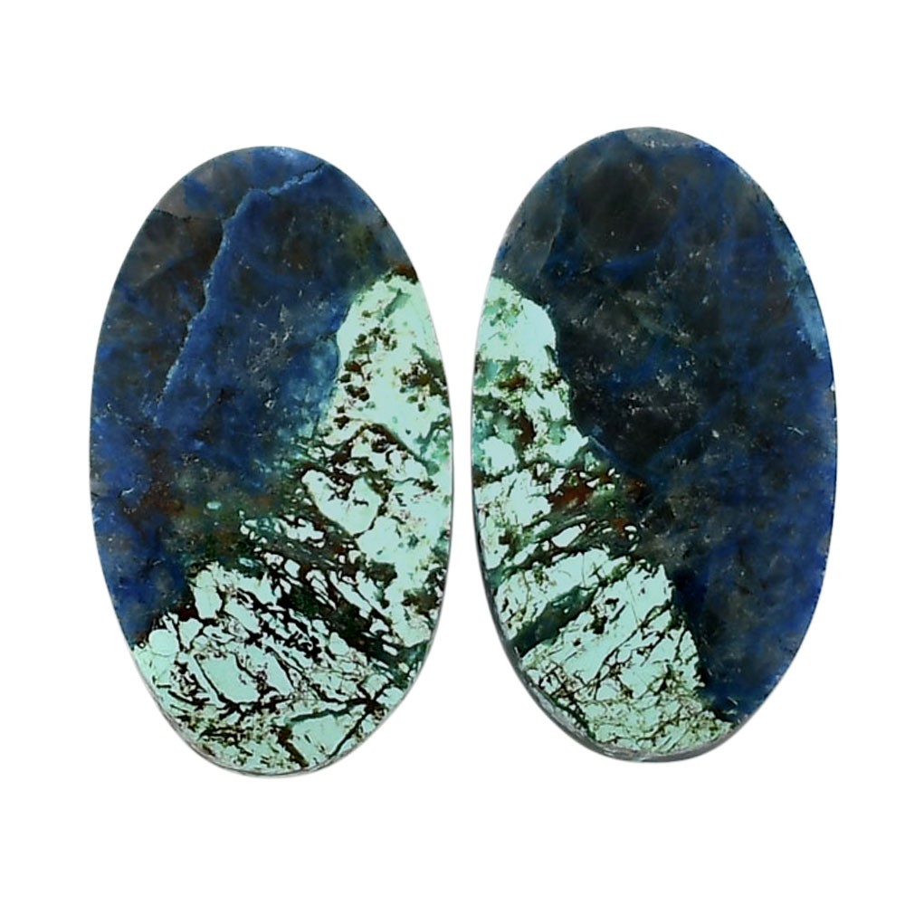 Natural Shattuckite Pair 14.5x25x4.3 mm Oval Shape Polished Gemstone LS39-04668