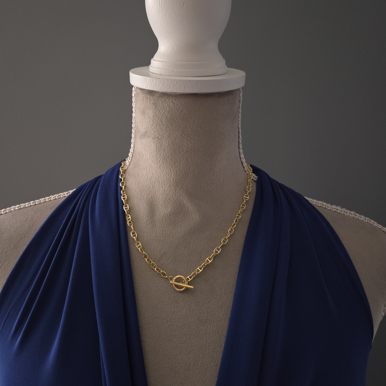 Sahira Necklace With Gold Tone Cable Chain Toggle Clasp