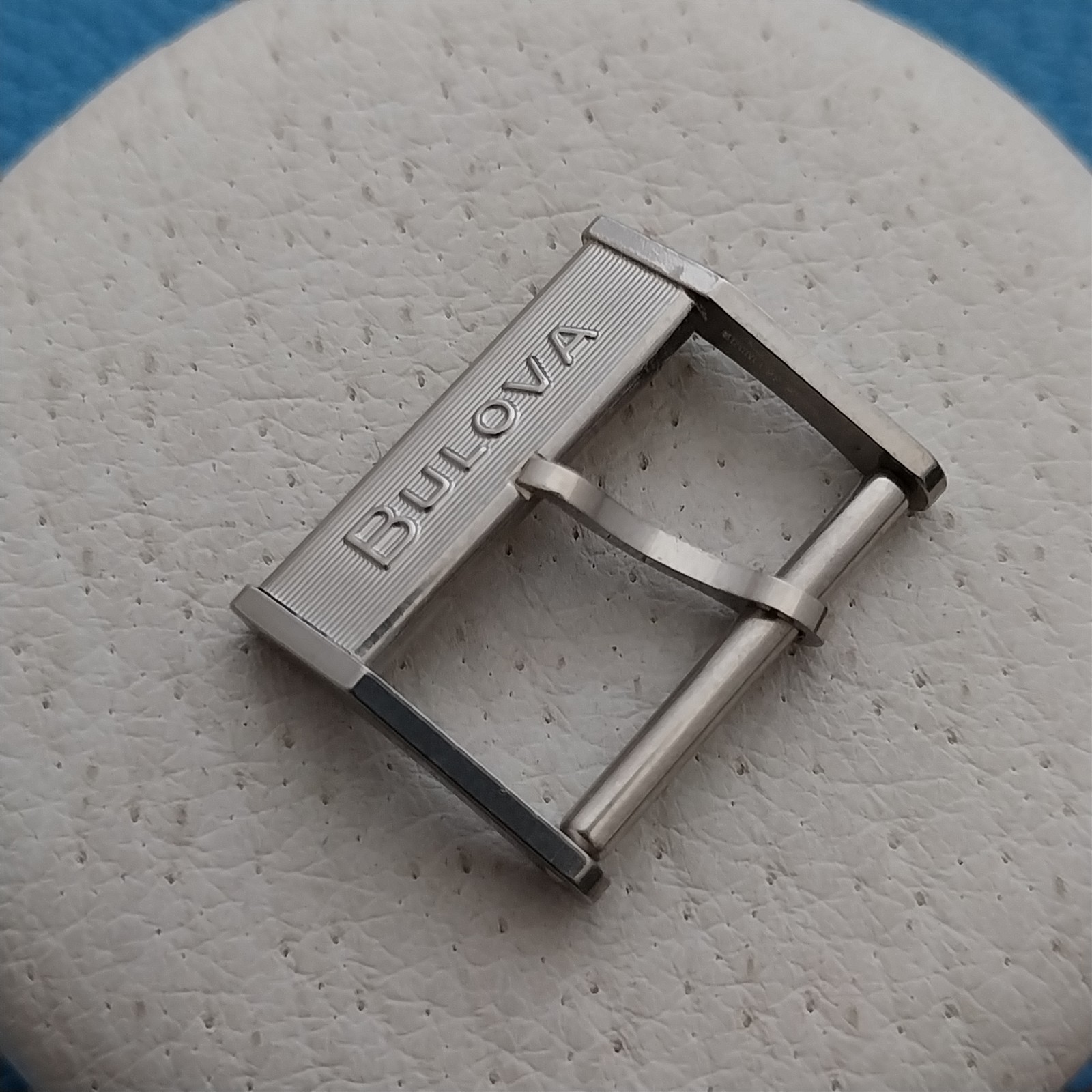 16mm Vintage Bulova Logo Silver-Tone Unused Watch Strap Buckle