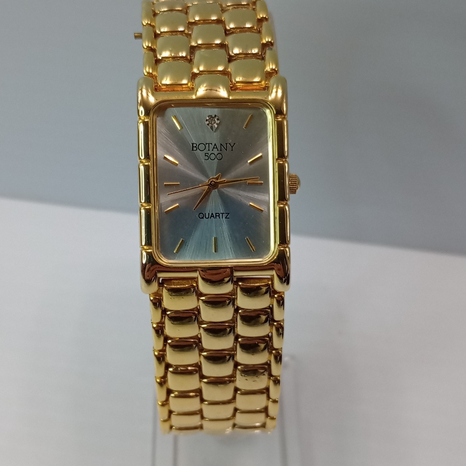 Botany 500 Gold Tone Quartz Watch Rectangular 24.7mm Bracelet New Battery